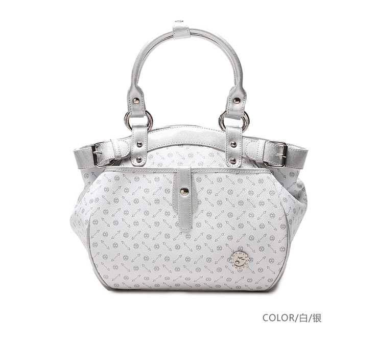 知性丽人系列时尚手提包 白/银